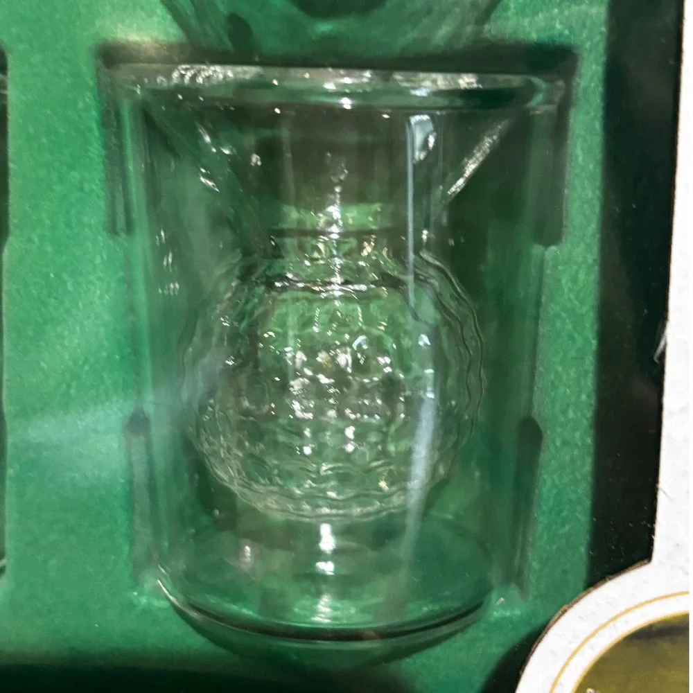 New Golf Ball Whiskey Shot Glasses Set of 4 Double Walled 3D Glass Clear Gift